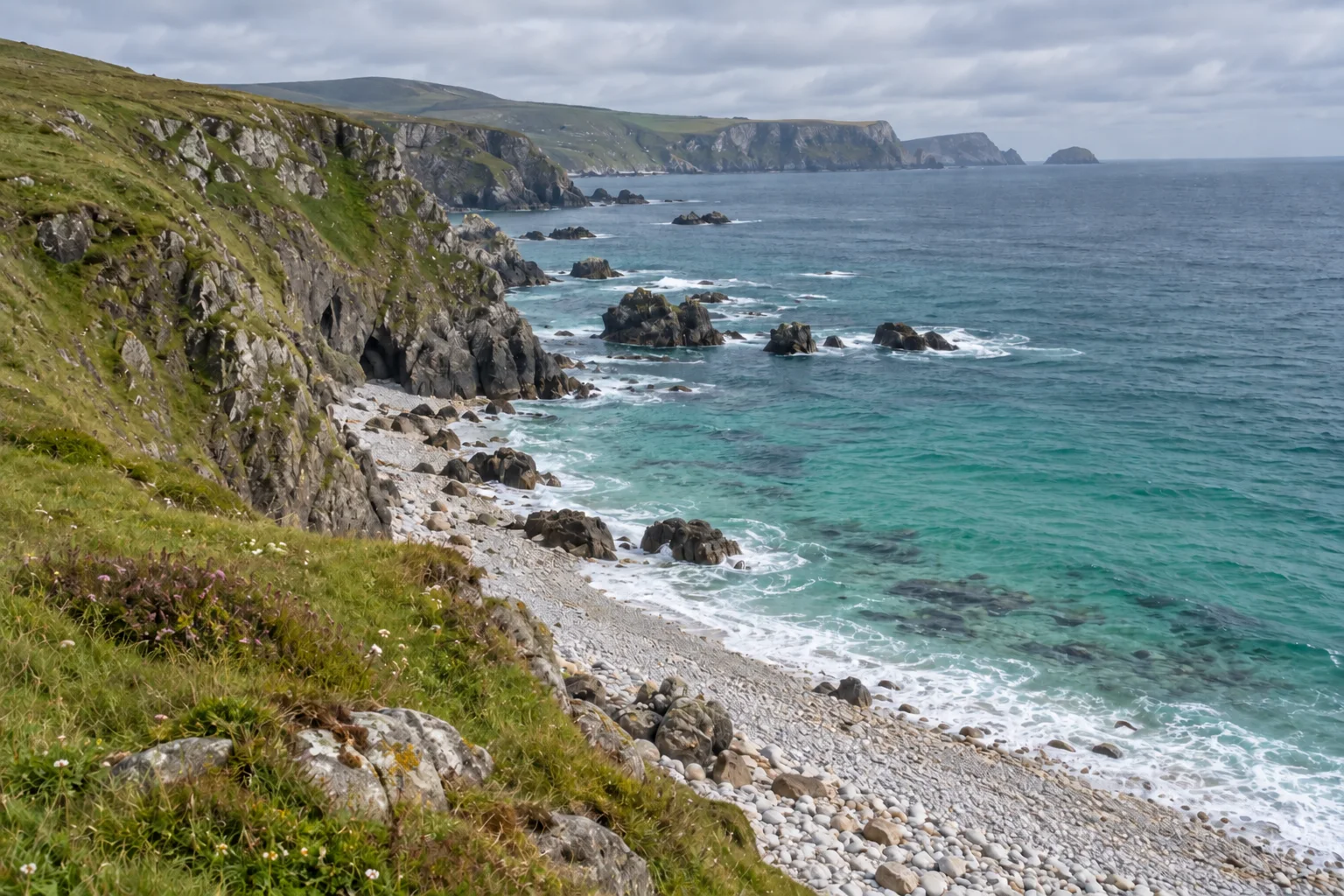 Coastal landscape with an orange camera date stamp removed after the example edit